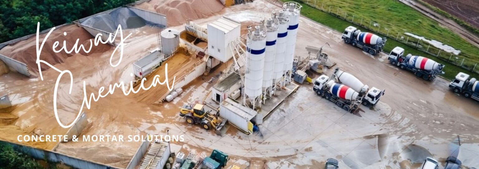 Modern ready-mix concrete batching plant with advanced mixing technology