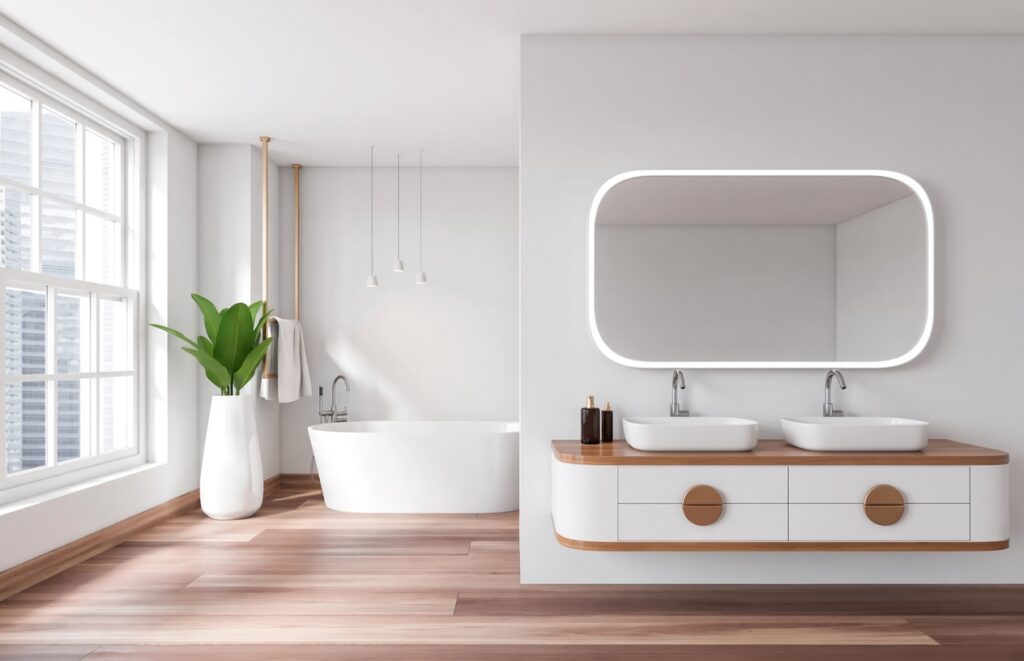 bedroom led light mirror