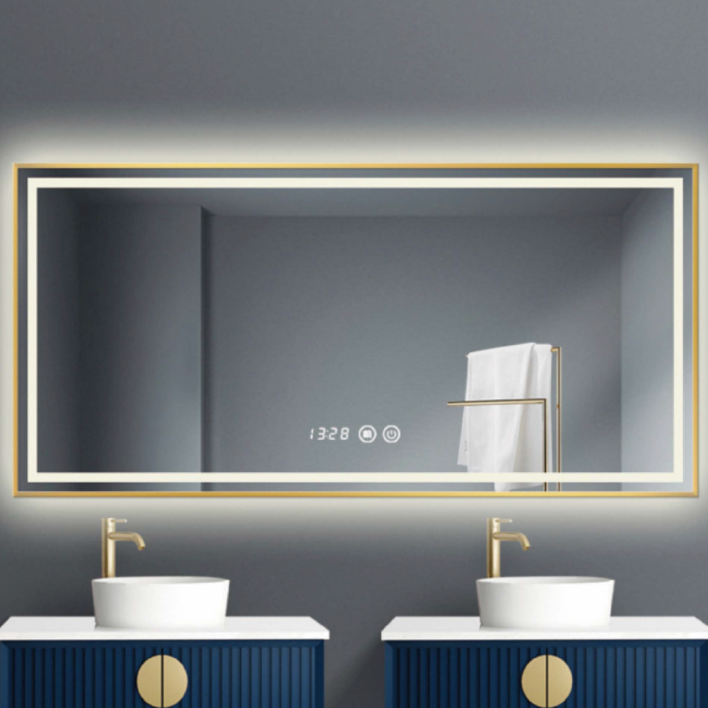 Rectangular LED Anti-Fog Bathroom Mirror KWM-S001 Modern Rectangular LED Bathroom Mirror for Hotel Apartment and Home Use - 4 Sizes Available