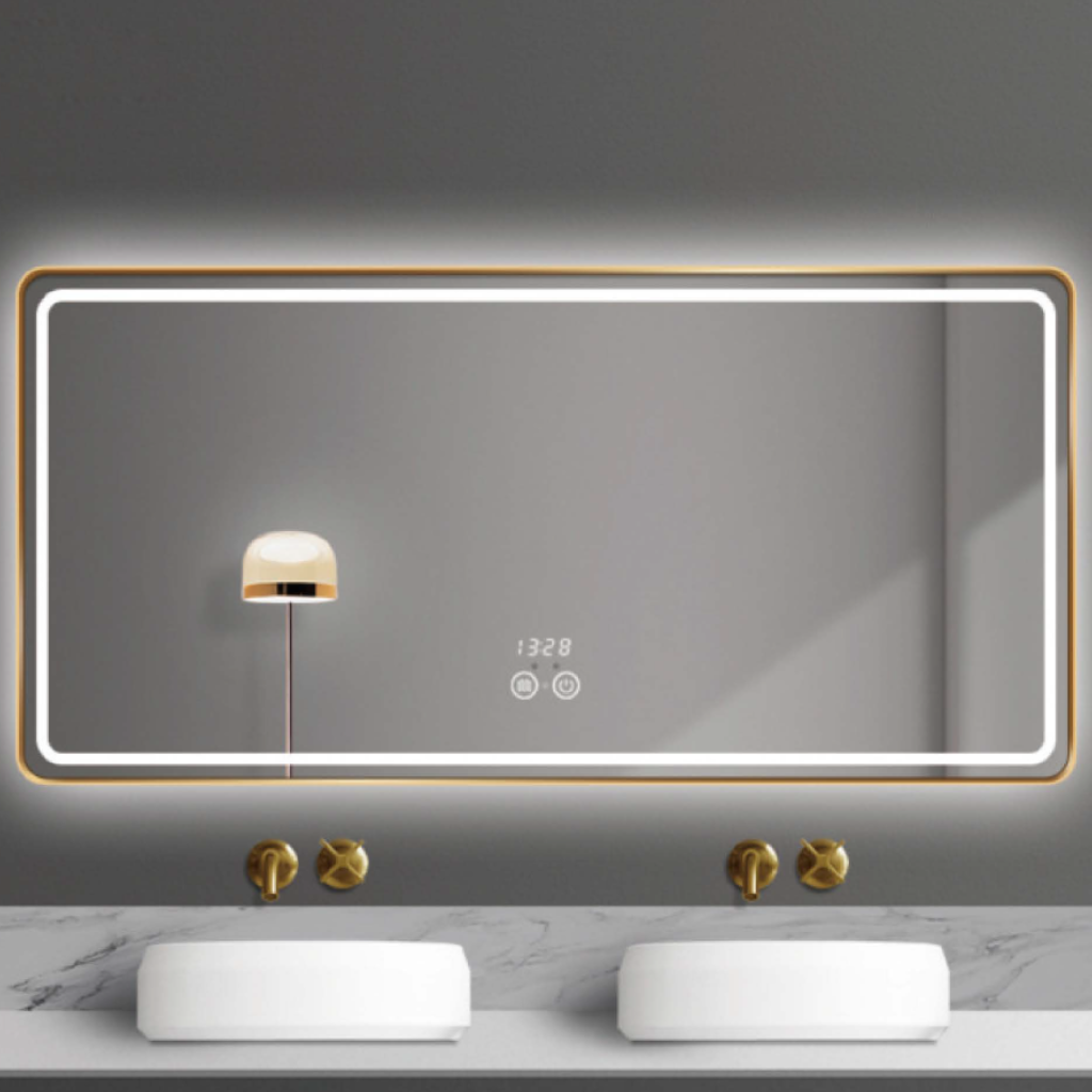 KWM-S002 Rectangular LED Bathroom Mirror - 4 Sizes Rectangular LED Bathroom Mirror with Anti-Fog Function - KWM-S002