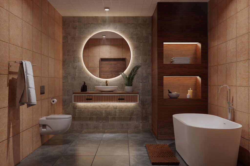 hotel bathroom led light mirror